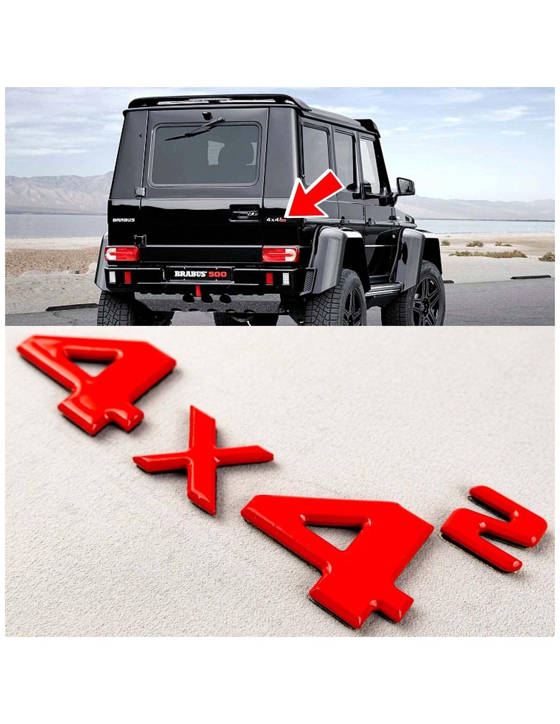 - logo & Emblems - Czerwony emblemat bagażnika 4x4 4szt do Mercedes G Wagon W463 4x4 - 1 - Kup czerwony zestaw emblematów bagaż - logo & Emblems - Czerwony emblemat bagażnika 4x4 4szt do Mercedes G Wagon W463 4x4 - 1 - Kup czerwony zestaw emblematów bagaż