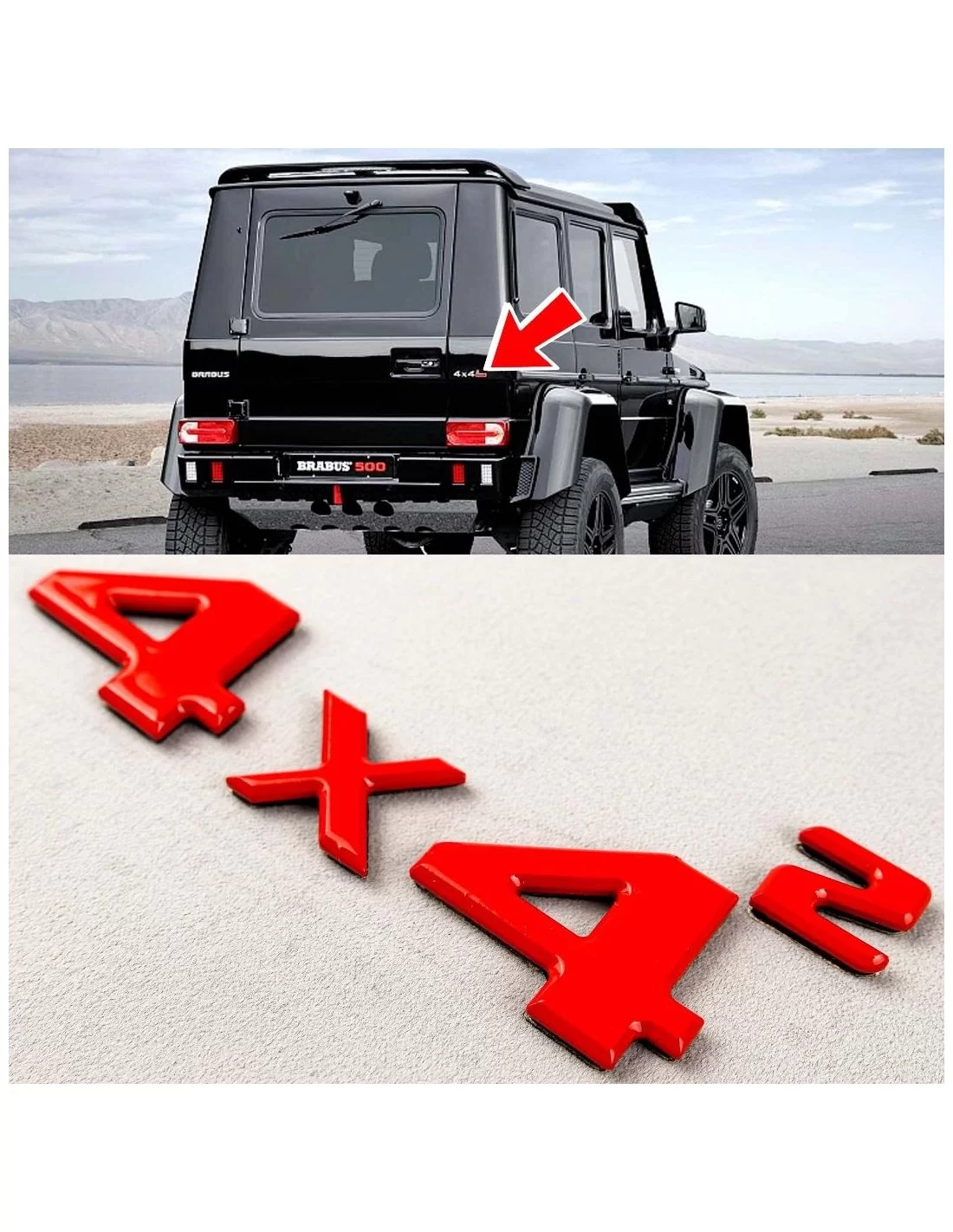 - logo & Emblems - Czerwony emblemat bagażnika 4x4 4szt do Mercedes G Wagon W463 4x4 - 1 - Kup czerwony zestaw emblematów bagaż - logo & Emblems - Czerwony emblemat bagażnika 4x4 4szt do Mercedes G Wagon W463 4x4 - 1 - Kup czerwony zestaw emblematów bagaż