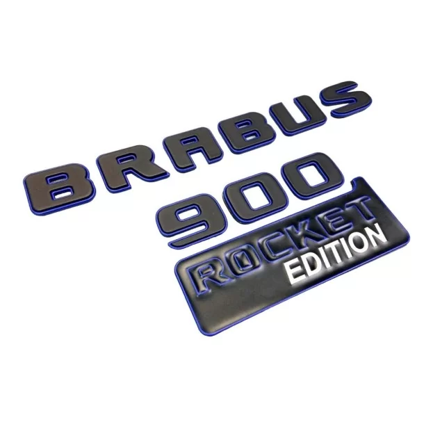  - logo & Emblems - Ensemble de badges métalliques Brabus 900 ROCKET édition bleue pour Mercedes-Benz Classe G W463A W464 - 1 - 