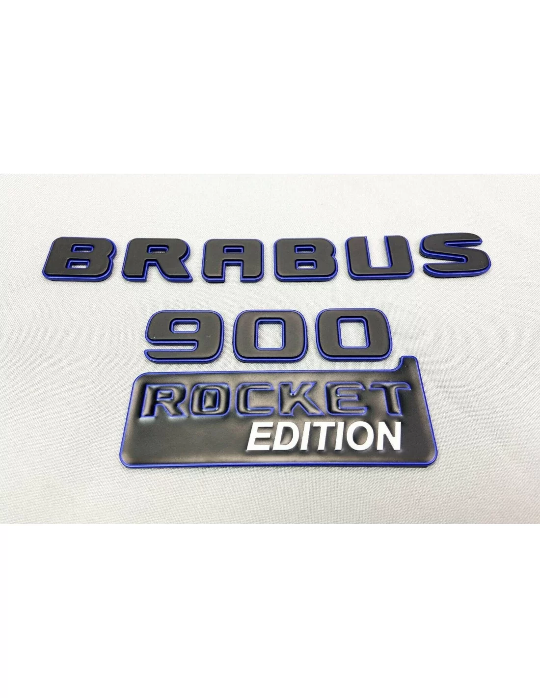  - Logos & Emblems - Conjunto de emblemas metálicos da edição azul Brabus 900 ROCKET para Mercedes-Benz Classe G W463A W464 - 3 