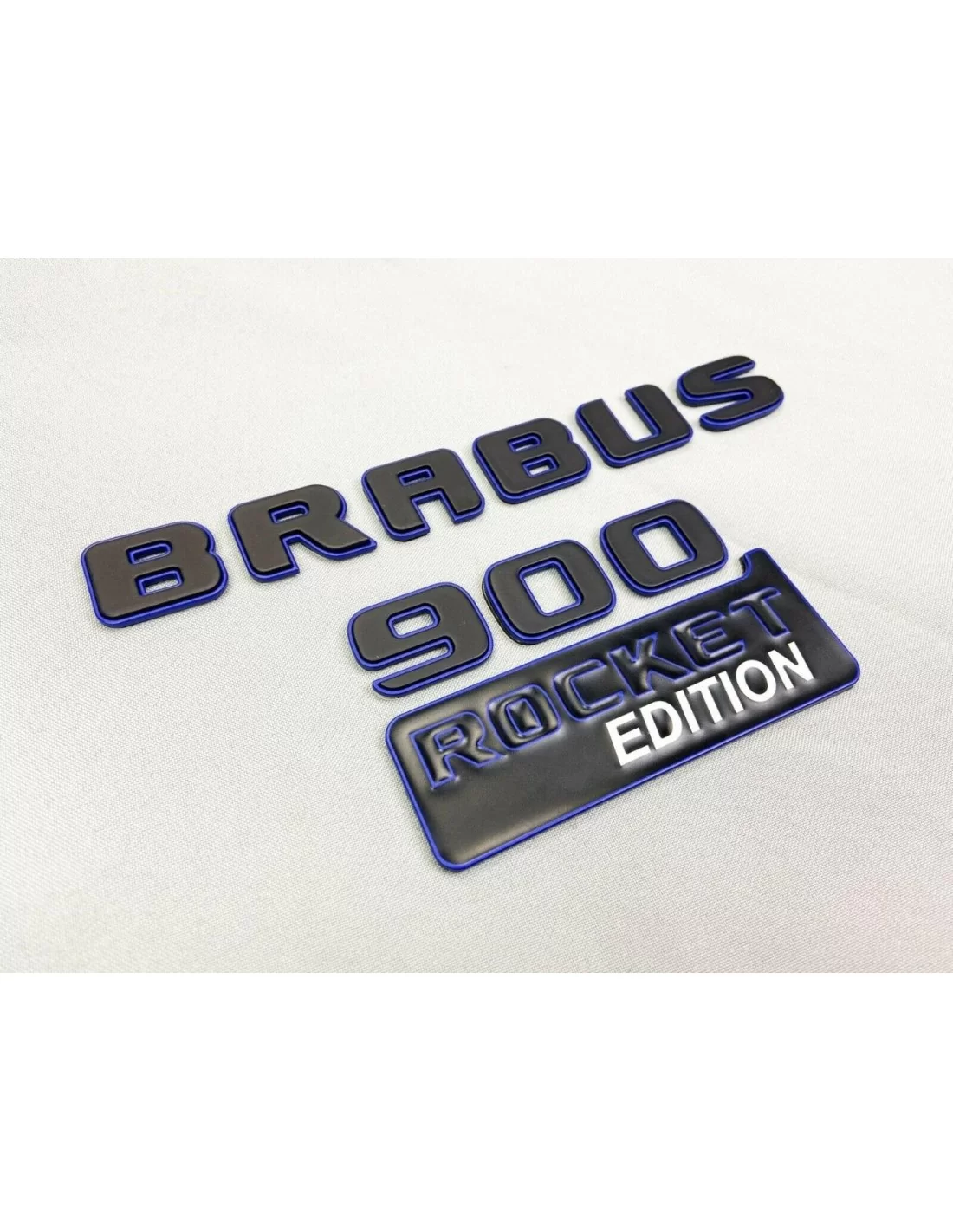  - Logos & Emblems - Conjunto de emblemas metálicos da edição azul Brabus 900 ROCKET para Mercedes-Benz Classe G W463A W464 - 4 
