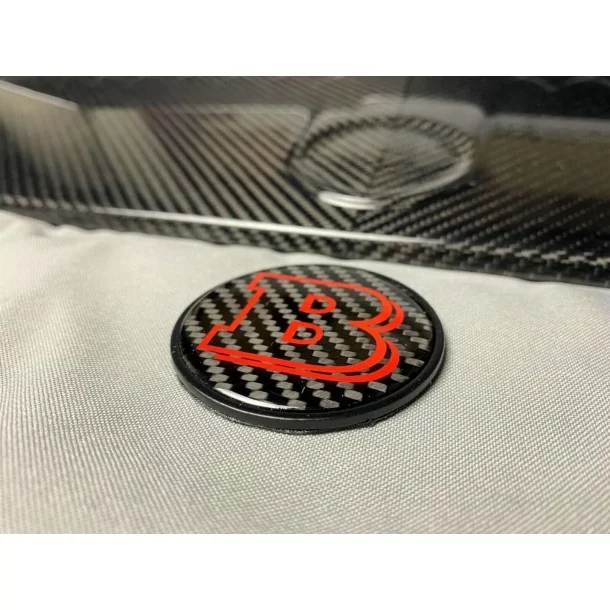  - Logos & Emblems - 2-komponent metallisk kol Brabus logotyp emblem huva scoop Mercedes G-Wagon G-Class - 1 - Köp 2-komponent m
