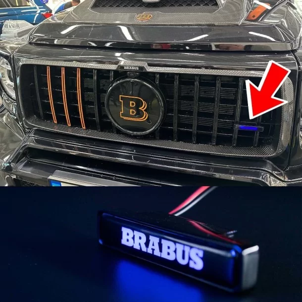  - Logos & Emblems - Brabus LED grille BLUE badge emblem logo for Mercedes-Benz W463A W464 G-Class - 1 - Enhance your Mercedes-B