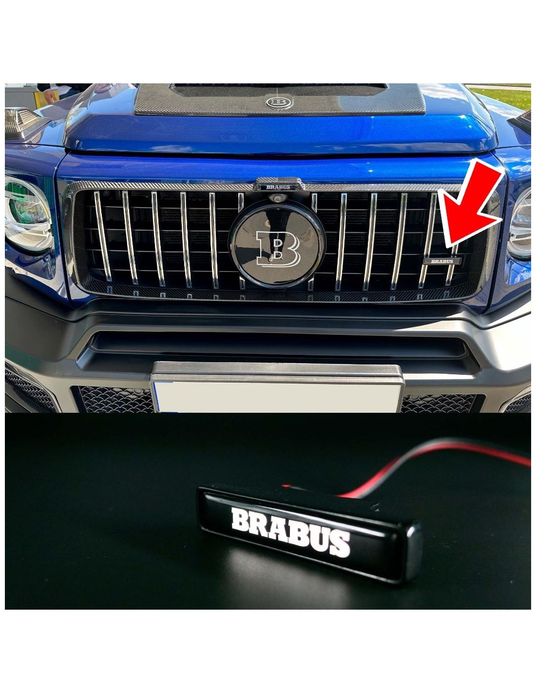 - logo & Emblems - Kratka LED Brabus BIAŁY emblemat logo dla Mercedes-Benz W463A W464 G-Class - 1 - Ulepsz swój Mercedes W463A - logo & Emblems - Kratka LED Brabus BIAŁY emblemat logo dla Mercedes-Benz W463A W464 G-Class - 1 - Ulepsz swój Mercedes W463A