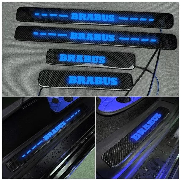  - Mercedes-Benz - Carbon fiber Brabus LED BLUE Illuminated Door Sills 4 pcs for Mercedes-Benz W463A W464 G-Class - 1 - Upgrade 