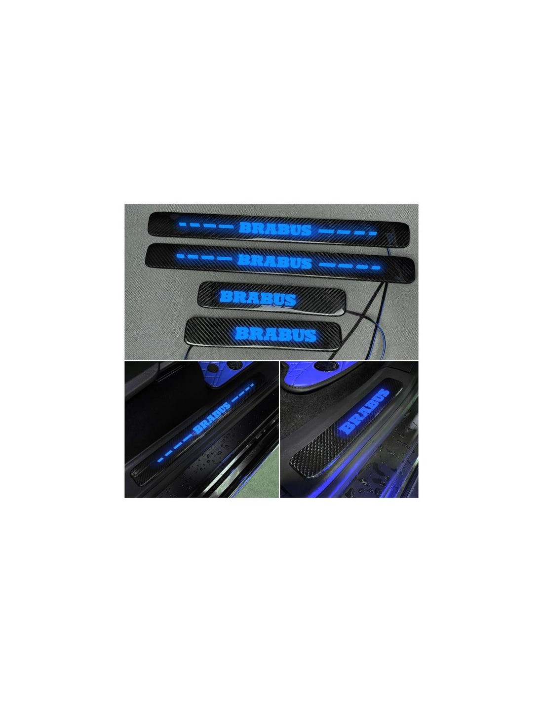 - Mercedes Benz - Fibre de carbone Brabus LED BLUE Seuils de porte éclairés 4 pcs pour Mercedes-Benz W463A W464 Classe G - 1 -   - Mercedes Benz - Fibre de carbone Brabus LED BLUE Seuils de porte éclairés 4 pcs pour Mercedes-Benz W463A W464 Classe G - 1 -