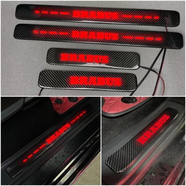 Carbonio Brabus LED ROSSO davanzali illuminati 4 pezzi per Mercedes-Benz W463A W464 Classe G Mercedes Benz, G Class W463A, Light