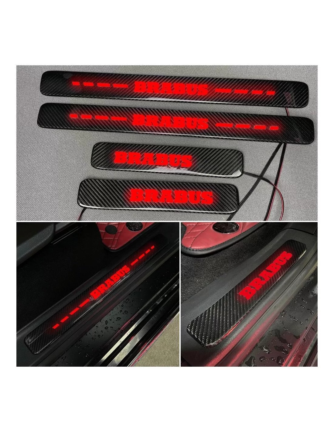 Fibra de carbono Brabus LED RED Iluminado umbrales de las puertas 4 piezas para Mercedes-Benz W463A W464 Clase G Mercedes Benz, Fibra de carbono Brabus LED RED Iluminado umbrales de las puertas 4 piezas para Mercedes-Benz W463A W464 Clase G Mercedes Benz,
