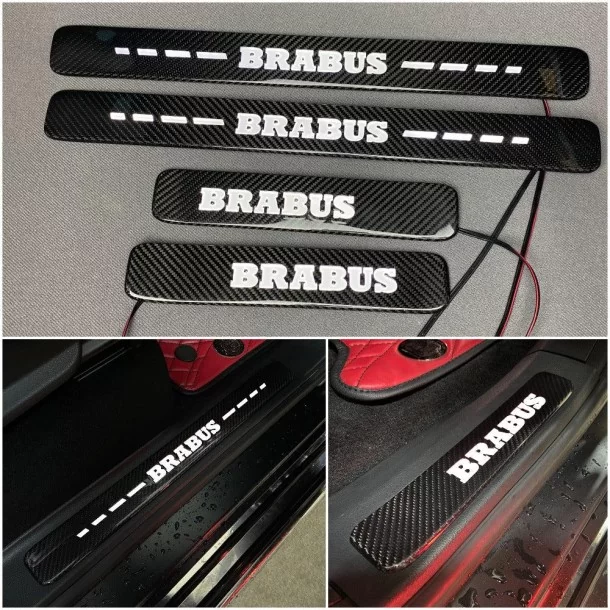  - Mercedes-Benz - Kolfiber Brabus LED WHITE Upplysta dörrtrösklar 4 st för Mercedes-Benz W463A W464 G-Class - 1 - Förbättra din