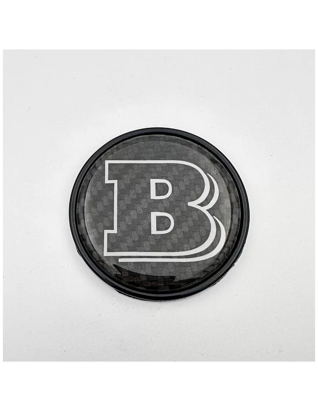  - Logos & Emblems - 2-component Grey Metallic Carbon Brabus Badge Logo Emblem 53mm For Hood Scoop Mercedes-benz W463a W464 G-cl