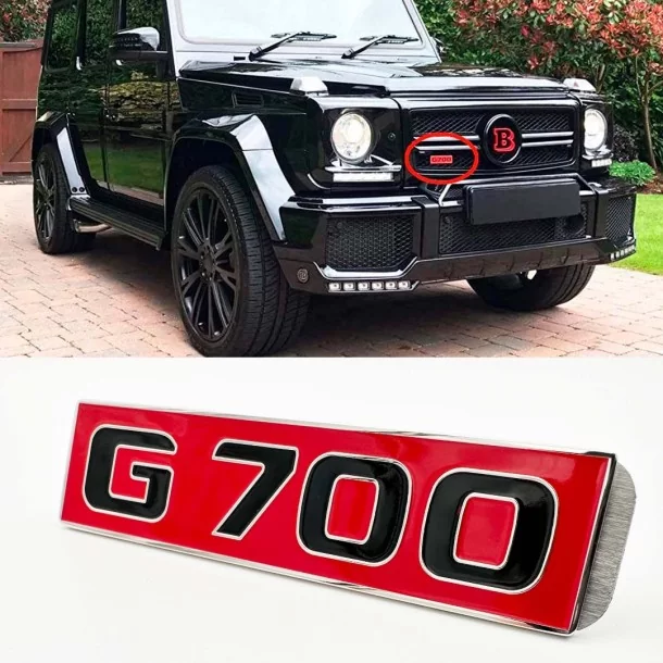  - logo & Emblems - Emblème rouge métallisé G700 pour calandre Mercedes-Benz Classe G W463 - 1 - Achetez l'emblème métallique ro