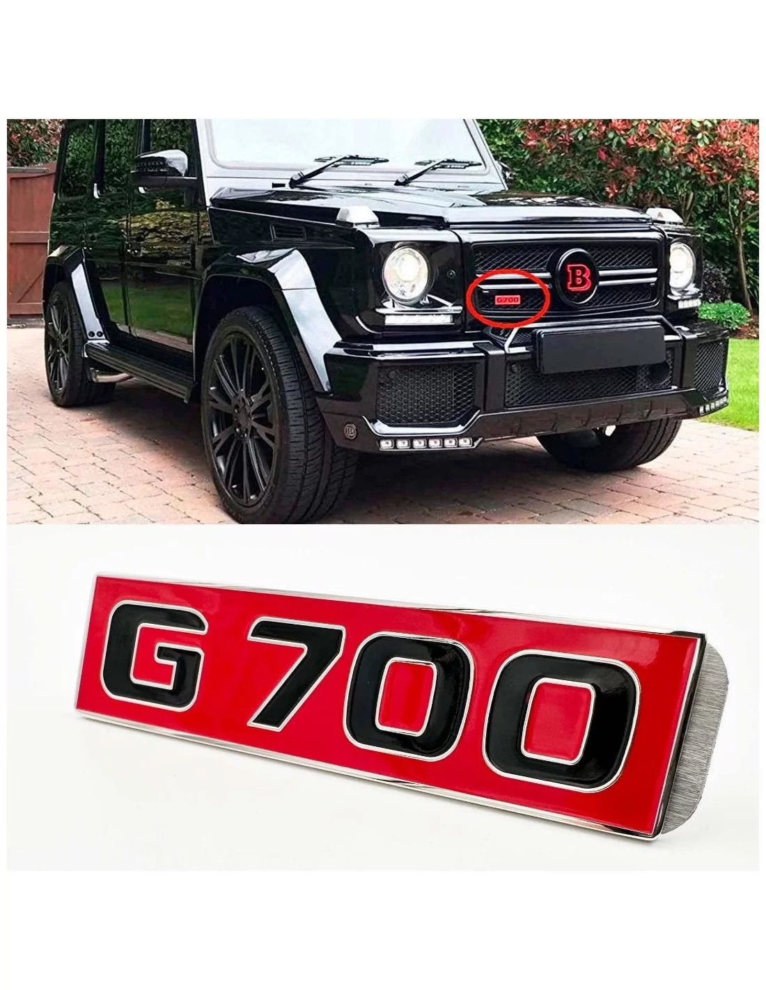 - Logos & Emblems - Metallic G700 Rood Embleem voor Mercedes-Benz voorgrille G-Klasse W463 - 9 - Metallic G700 rood embleem kop  - Logos & Emblems - Metallic G700 Rood Embleem voor Mercedes-Benz voorgrille G-Klasse W463 - 9 - Metallic G700 rood embleem kop