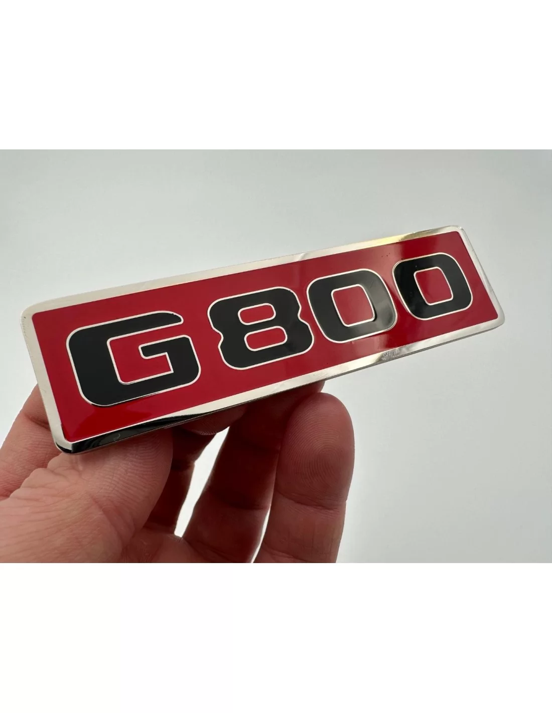  - Logos & Emblems - Metallic G800 Röd Emblem till Mercedes-Benz frontgrill G-Klass W463 - 6 - Köp metallic G800 rött emblem til