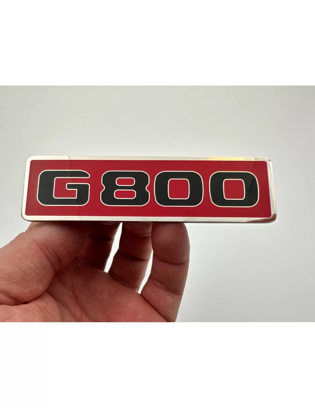  - Logos & Emblems - Metallic G800 Röd Emblem till Mercedes-Benz frontgrill G-Klass W463 - 7 - Köp metallic G800 rött emblem til