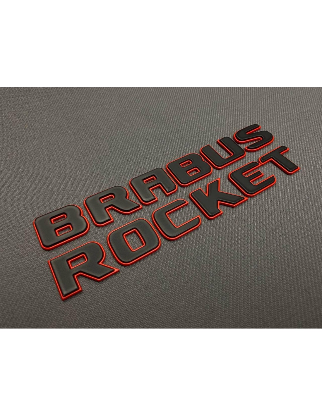  - logo & Emblems - Set de badges métalliques Brabus Rocket Style rouge avec emblèmes noirs pour voitures Mercedes-Benz - 1 - Re