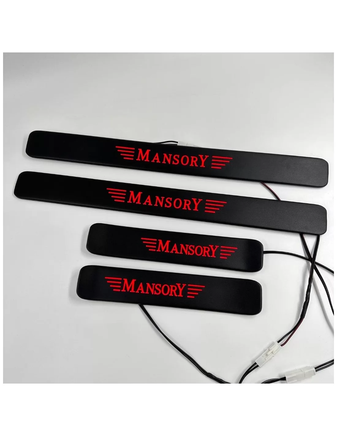  - Mercedes-Benz - 曼斯托利红色 LED 发光门踏板 4 件（适用于梅赛德斯-奔驰 W463A W464 G 级轿车 - 1 - 为您的梅赛德斯 W463A W464 车型配备 Mansory 红色 LED 照明门踏板，让您进入车内时尽显