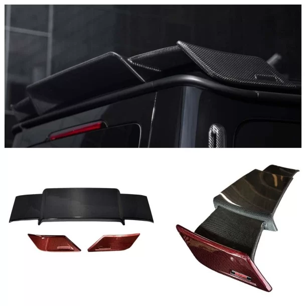  - Mercedes Benz - Alerón de techo trasero de fibra de carbono rojo Brabus Rocket Style para Mercedes-Benz W463 - 1 - Compre el 