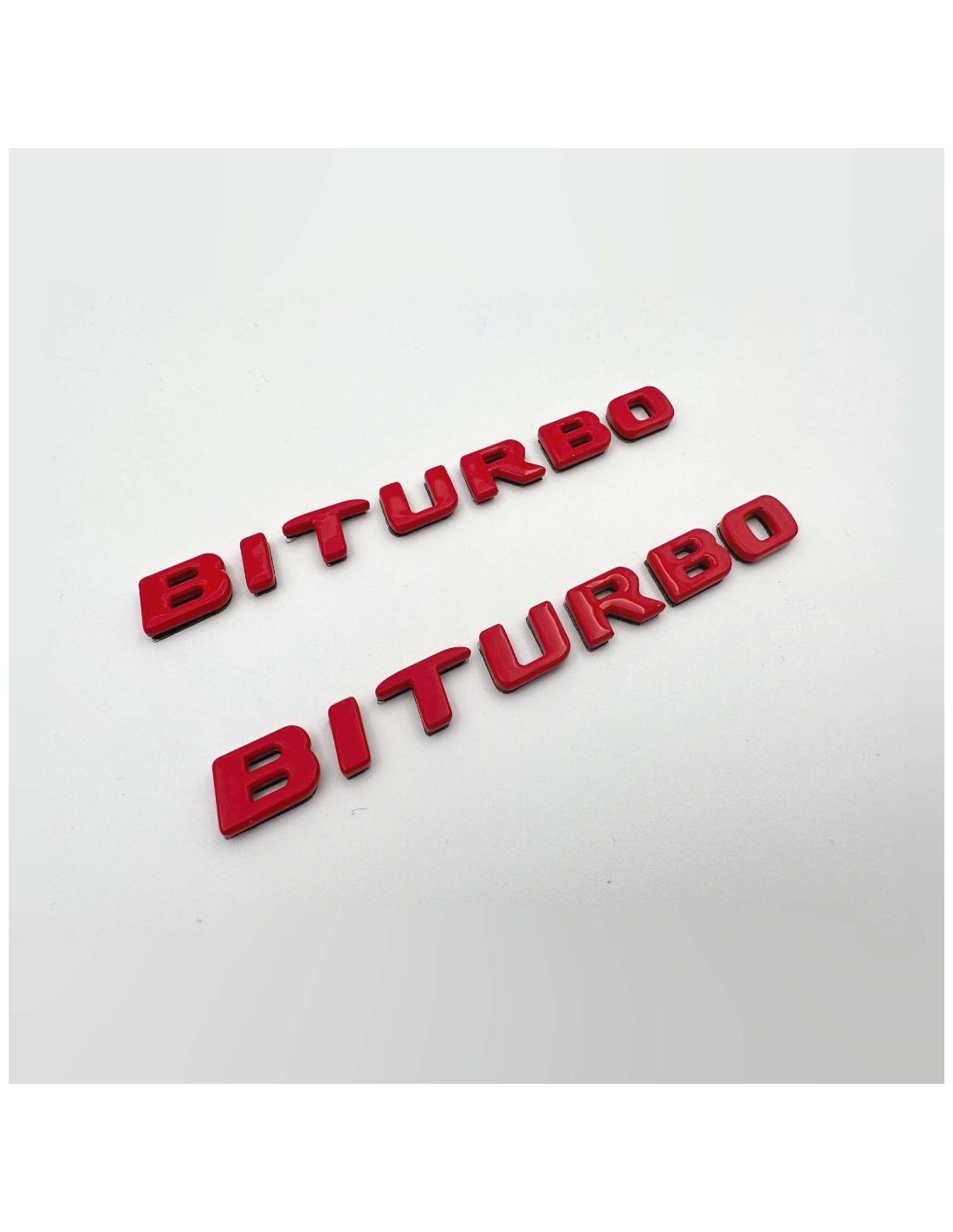  - Logos & Emblems - Röd Metallic Brabus BITURBO Sidologotypmärkesuppsättning för Mercedes-Benz W463 G-Class - 1 - Förbättra din