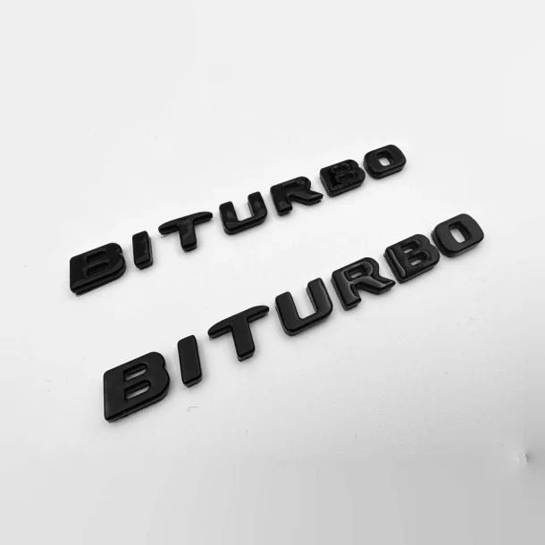  - Logos & Emblems - 梅赛德斯-奔驰黑色金属 Brabus BITURBO 侧徽标套件 - 1 - 这款黑色金属质感的 Brabus BITURBO 侧徽章套件可提升您的梅赛德斯-奔驰风格，完美彰显运动气息！✨
