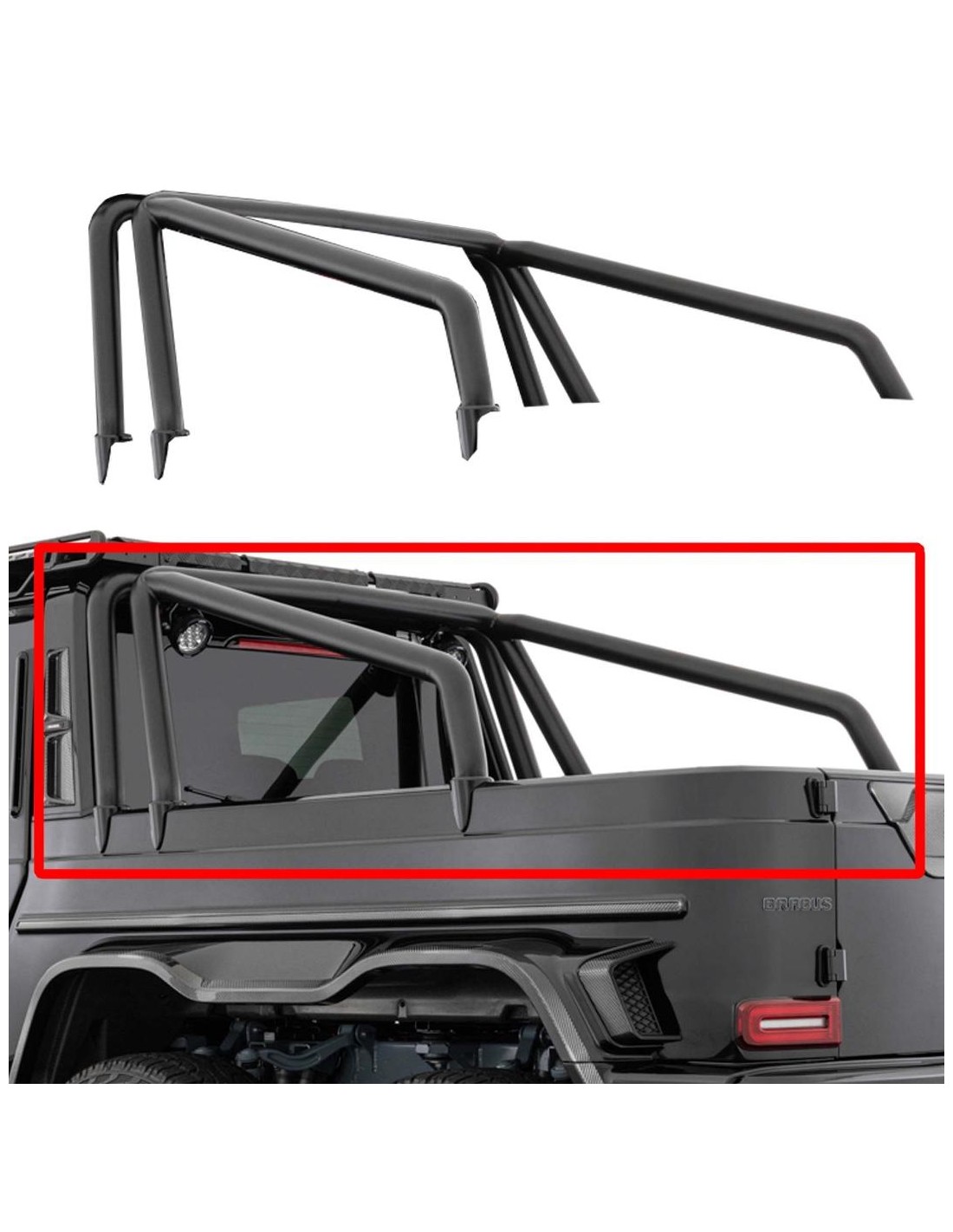  - G Class W463A XLP 900 6x6 - Arceau arrière en acier inoxydable pour Mercedes-Benz W463A 6x6 Classe G - 1 - Arceau arrière en 