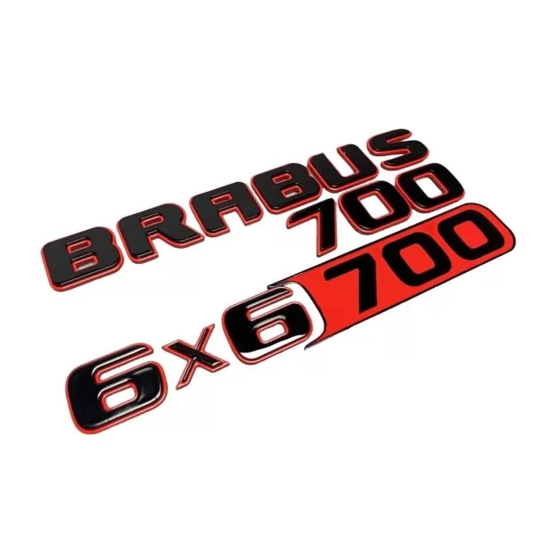  - Logos & Emblems - 用于梅赛德斯-奔驰 W463 6x6 的金属色 Brabus 700 6x6 红色带黑色徽章徽章套件 - 1 - 在 Tuneverse 购买适用于奔驰 W463 6x6 的金属 Brabus 700 风格红黑徽章