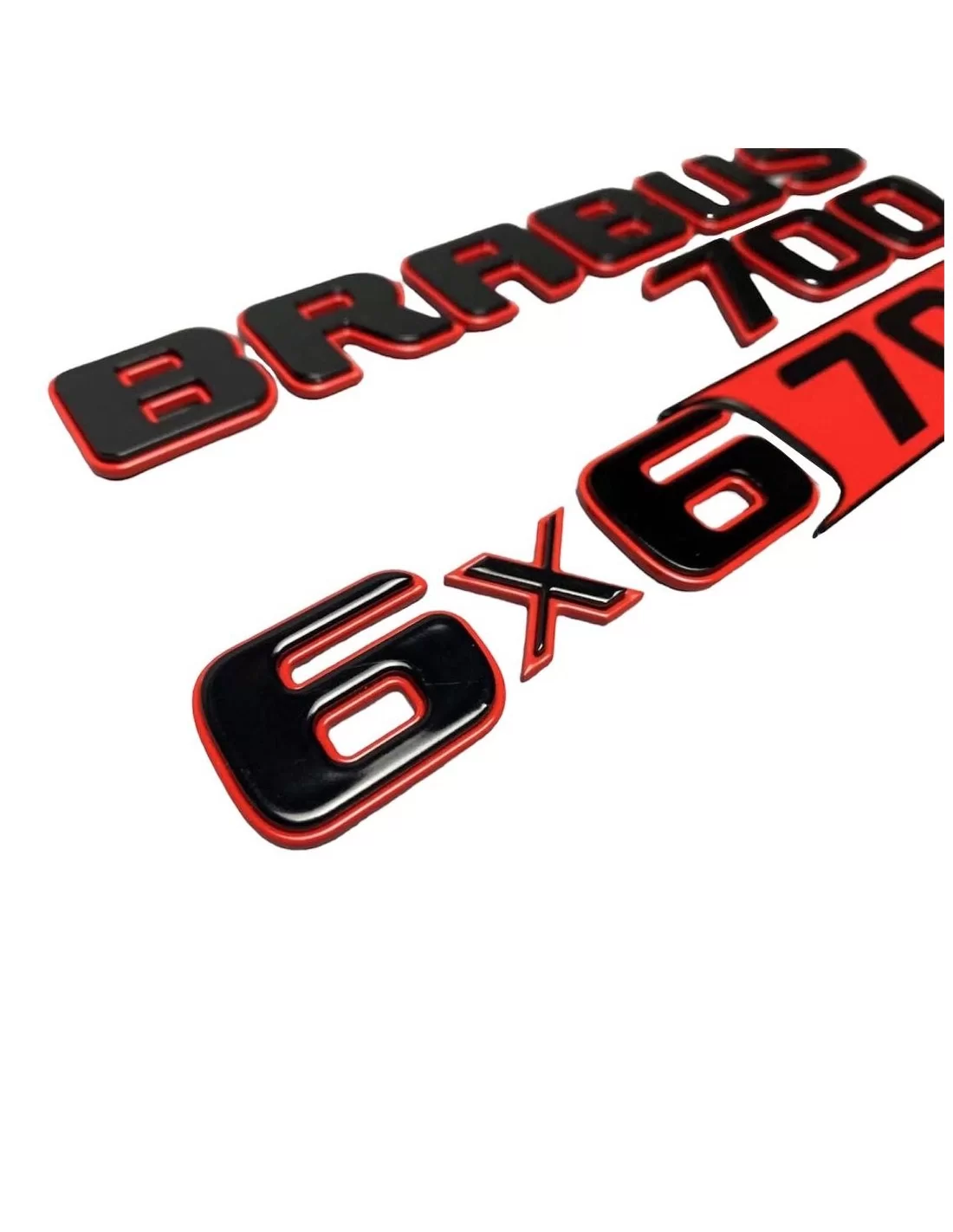  - Logos & Emblems - 用于梅赛德斯-奔驰 W463 6x6 的金属色 Brabus 700 6x6 红色带黑色徽章徽章套件 - 2 - 在 Tuneverse 购买适用于奔驰 W463 6x6 的金属 Brabus 700 风格红黑徽章