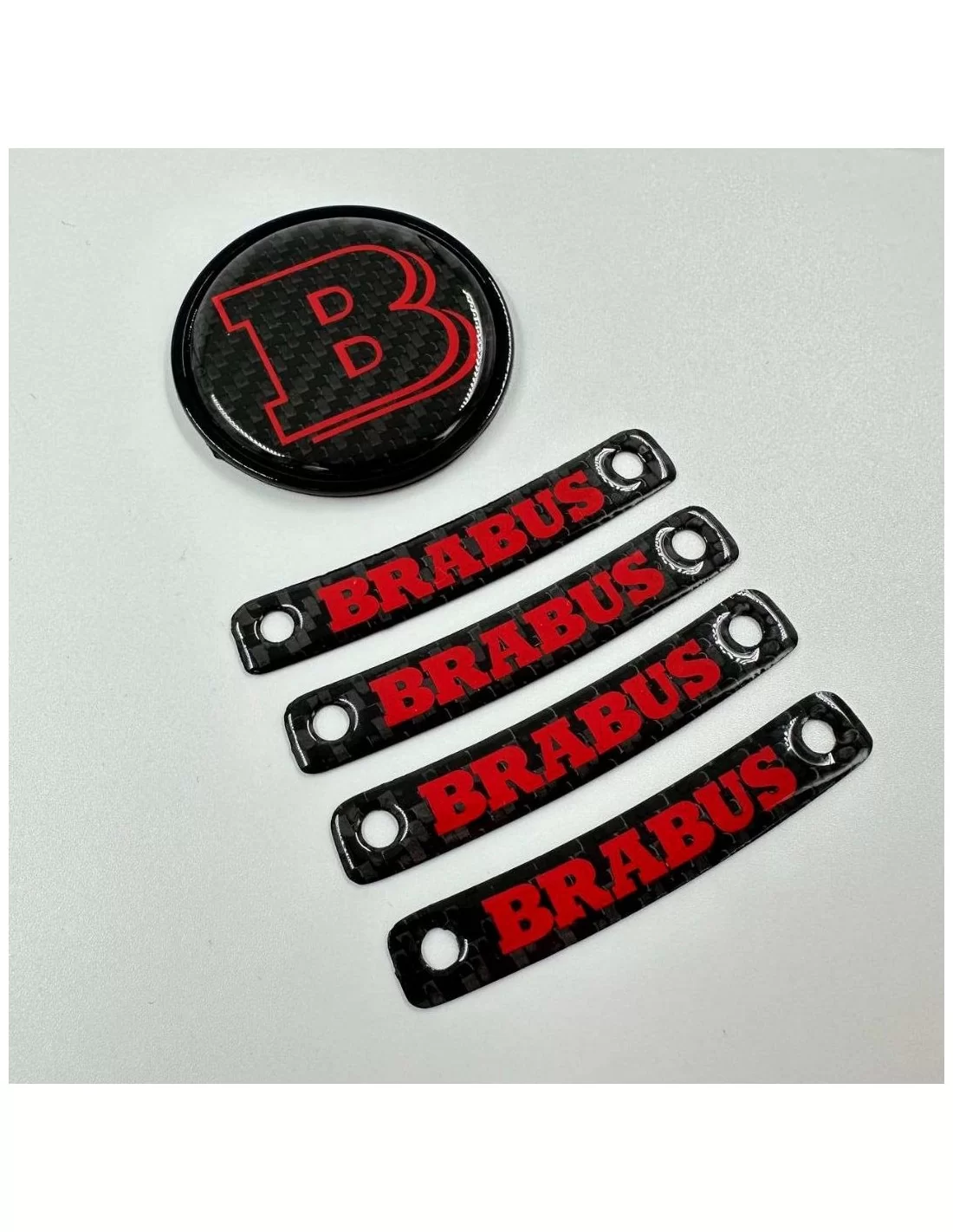  - Logos & Emblems - Conjunto de emblemas com logótipo Brabus RED para Mercedes-Benz W463A W464 Classe G - 3 - Melhore o seu Mer