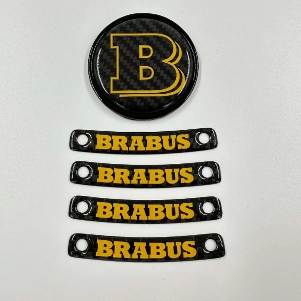  - Logos & Emblems - 用于梅赛德斯-奔驰 W463A W464 G 级轿车的 Brabus 黄色徽章徽标套件 - 1 - Brabus 黄色徽章套装专为 W463A 和 W464 车型设计，提升您梅赛德斯-奔驰 G 级轿车的外观。今天就