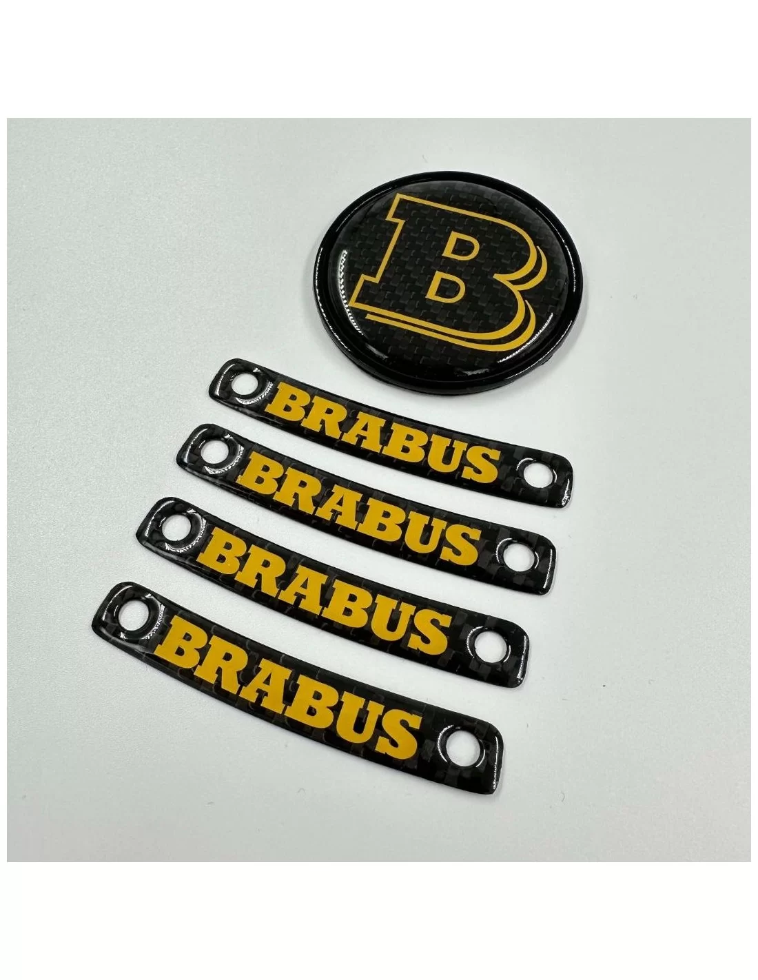  - logo & Emblems - Brabus Insignia amarilla emblema conjunto para Mercedes-Benz W463A W464 Clase G - 2 - Eleve el aspecto de su