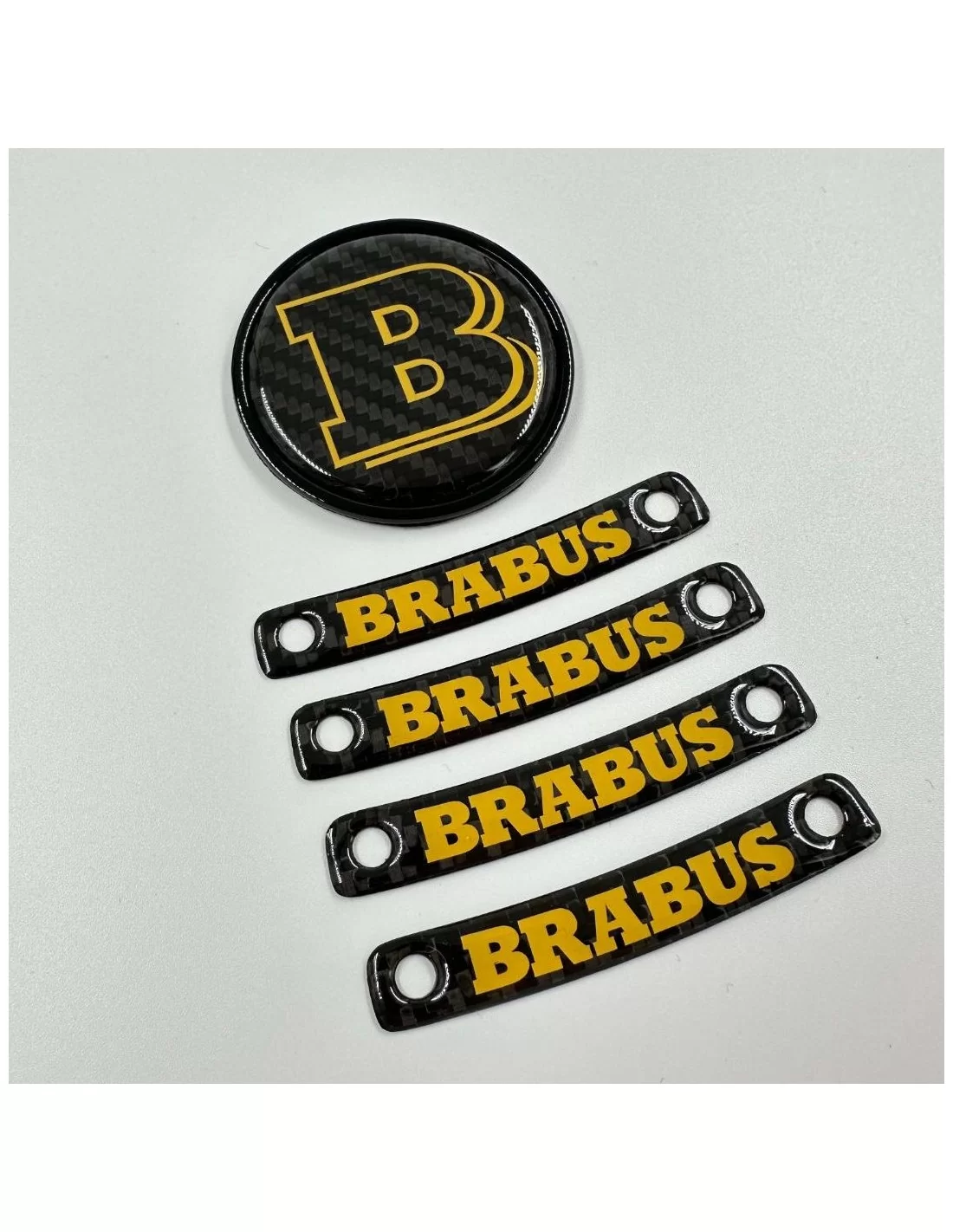  - logo & Emblems - Brabus Insignia amarilla emblema conjunto para Mercedes-Benz W463A W464 Clase G - 3 - Eleve el aspecto de su