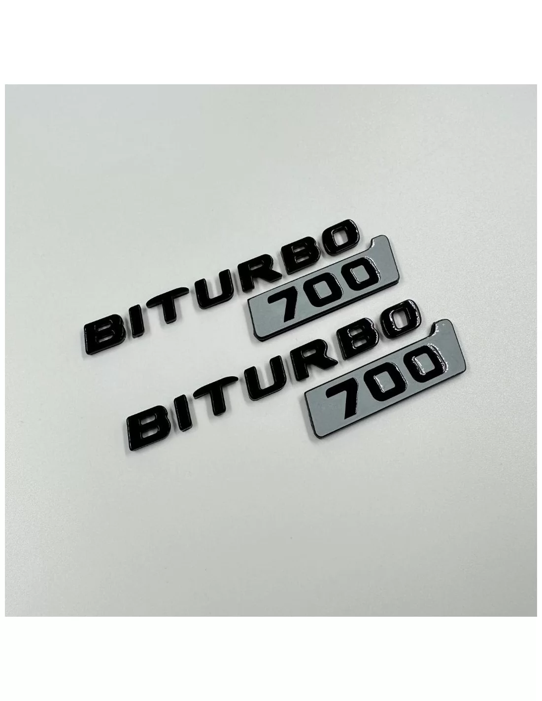  - logo & Emblems - Набір значків з логотипом Brabus 700 BITURBO на бічну панель сірий металік Mercedes W463A W464 G-Class - 3 -