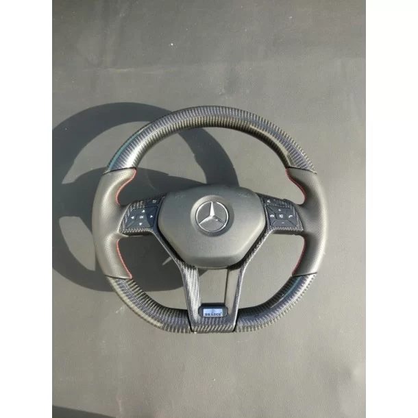  - Steering Wheels - Mercedes-Benz CLS E-Klass SLK W172 W218 W212 Ratt i kolfiber och läder - 1 - Uppgradera din bil med Mercede
