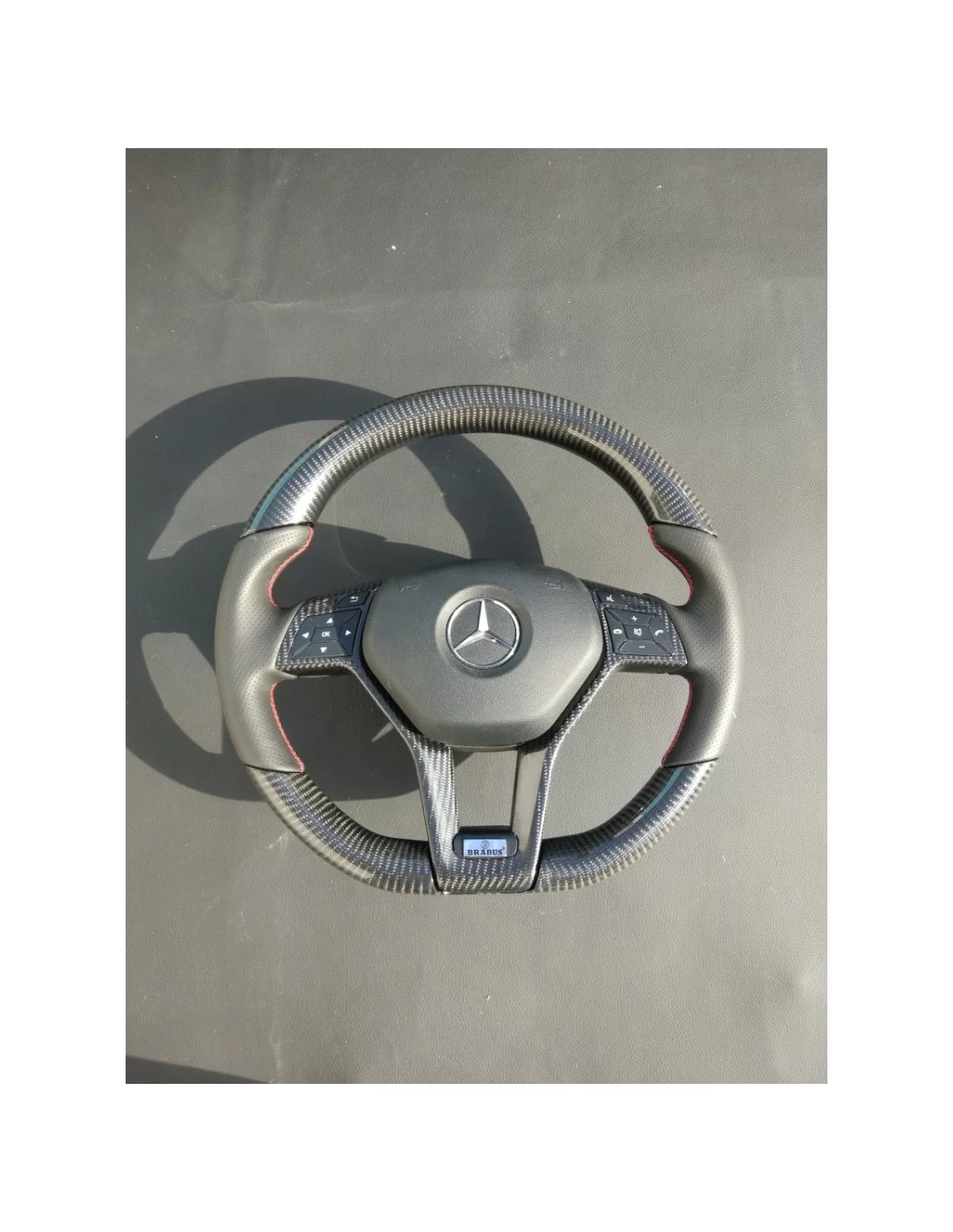  - Steering Wheels - Mercedes-Benz CLS E-Klass SLK W172 W218 W212 Ratt i kolfiber och läder - 1 - Uppgradera din bil med Mercede