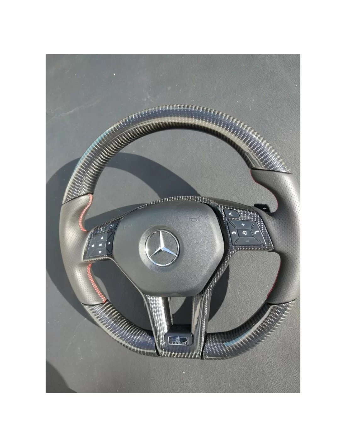  - Steering Wheels - Mercedes-Benz CLS E-Klass SLK W172 W218 W212 Ratt i kolfiber och läder - 3 - Uppgradera din bil med Mercede