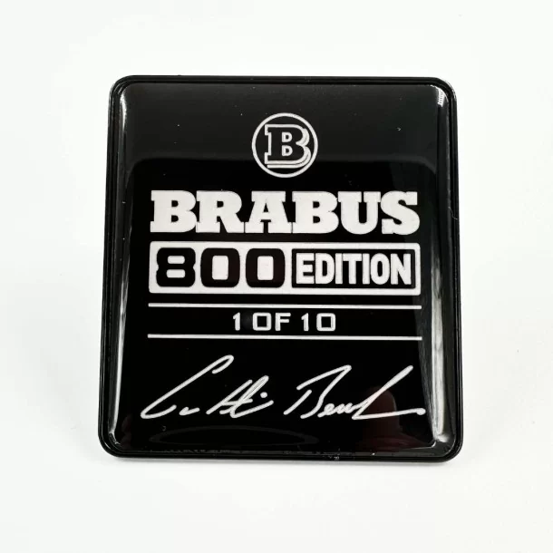  - Logos & Emblems - Metallic Brabus 800 edition White seats emblem logo set Mercedes-Benz W463A G-Class - 1 - Elevate your Merc