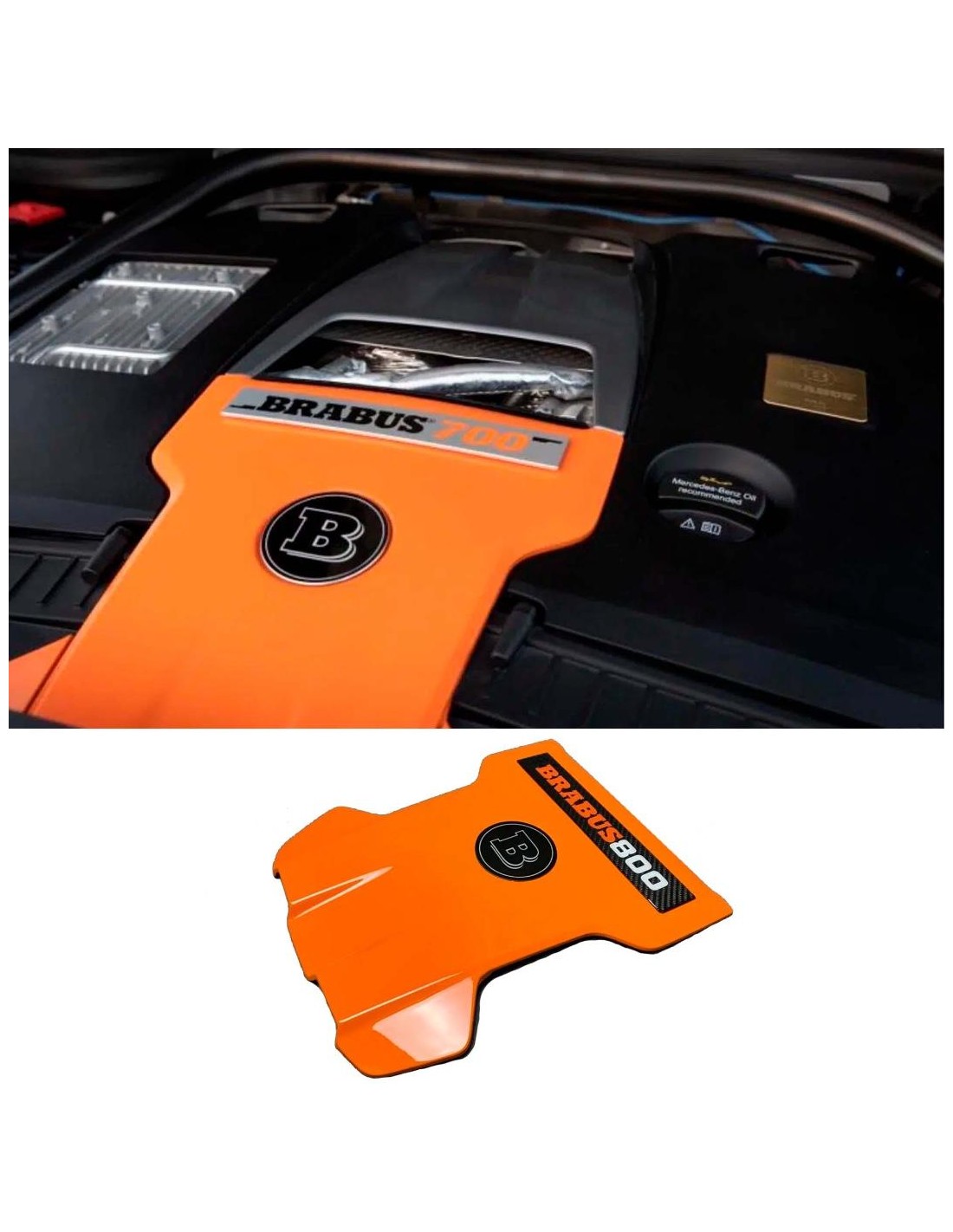  - Mercedes-Benz - Carbon Fiber Brabus oranje Motorkap voor Mercedes Amg G-Klasse W464 W463a - 1 - Verfraai uw Mercedes AMG G-Kl