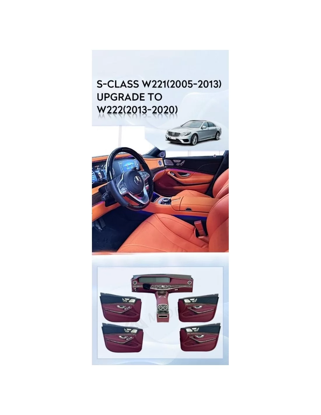  - Mercedes-Benz - Interiror S-class W221 Upgrade To W222 Conversion Kit For W221 Mercedes-benz 2005-2013 - 2 - Buy Interior W22
