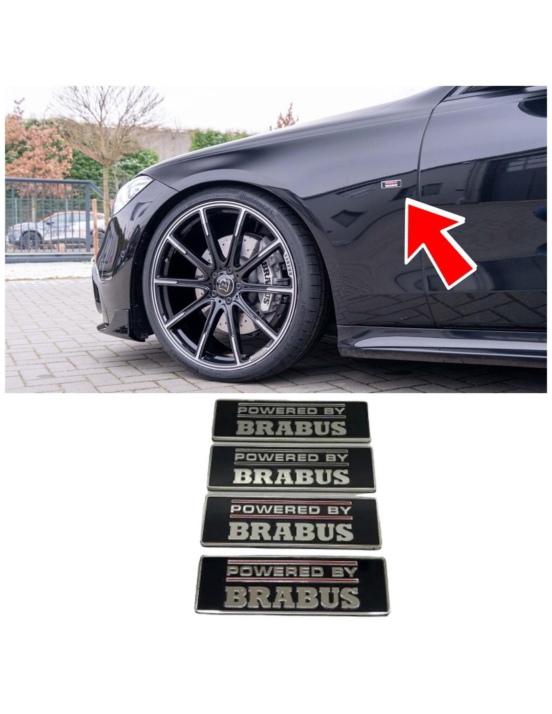 - Logos & Emblems - 适用于梅赛德斯-奔驰 W223 的金属色 POWERED BY BRABUS 挡泥板徽标套件 - 1 - 在 Tuneverse 购买适用于梅赛德斯-奔驰 W223 的金属色 POWERED BY BRABUS 挡