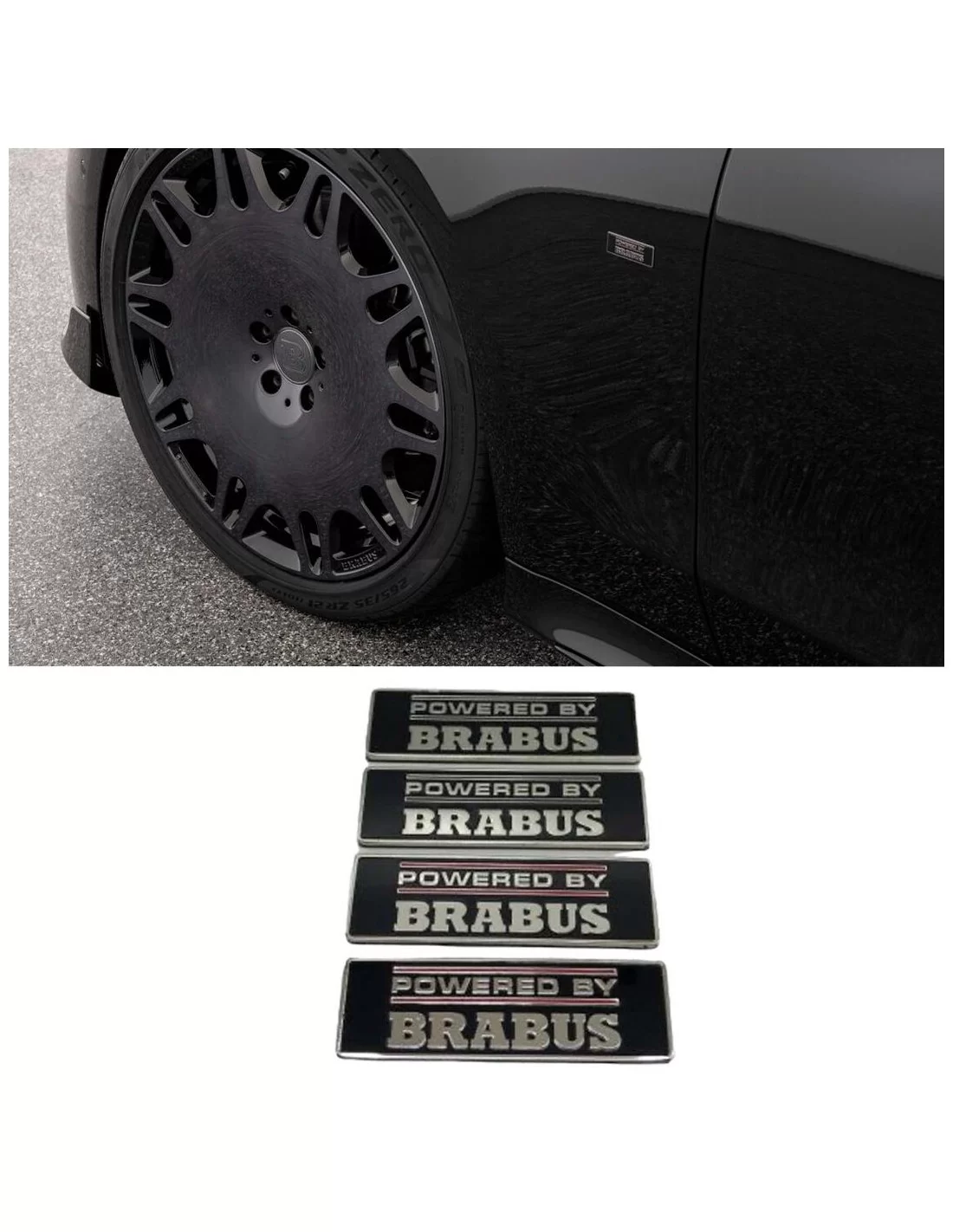 - Logos & Emblems - Conjunto de emblemas metálicos POWERED BY BRABUS para para-lamas do Mercedes-Benz W223 - 2 - Compre o conju  - Logos & Emblems - Conjunto de emblemas metálicos POWERED BY BRABUS para para-lamas do Mercedes-Benz W223 - 2 - Compre o conju