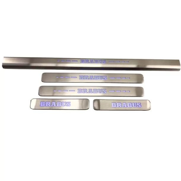  - Mercedes Benz - Brabus CHROME Einstiegsleisten BLUE LED Beleuchtet 5 Stück für Mercedes-Benz W463A W464 G-Klasse - 1 - Verede