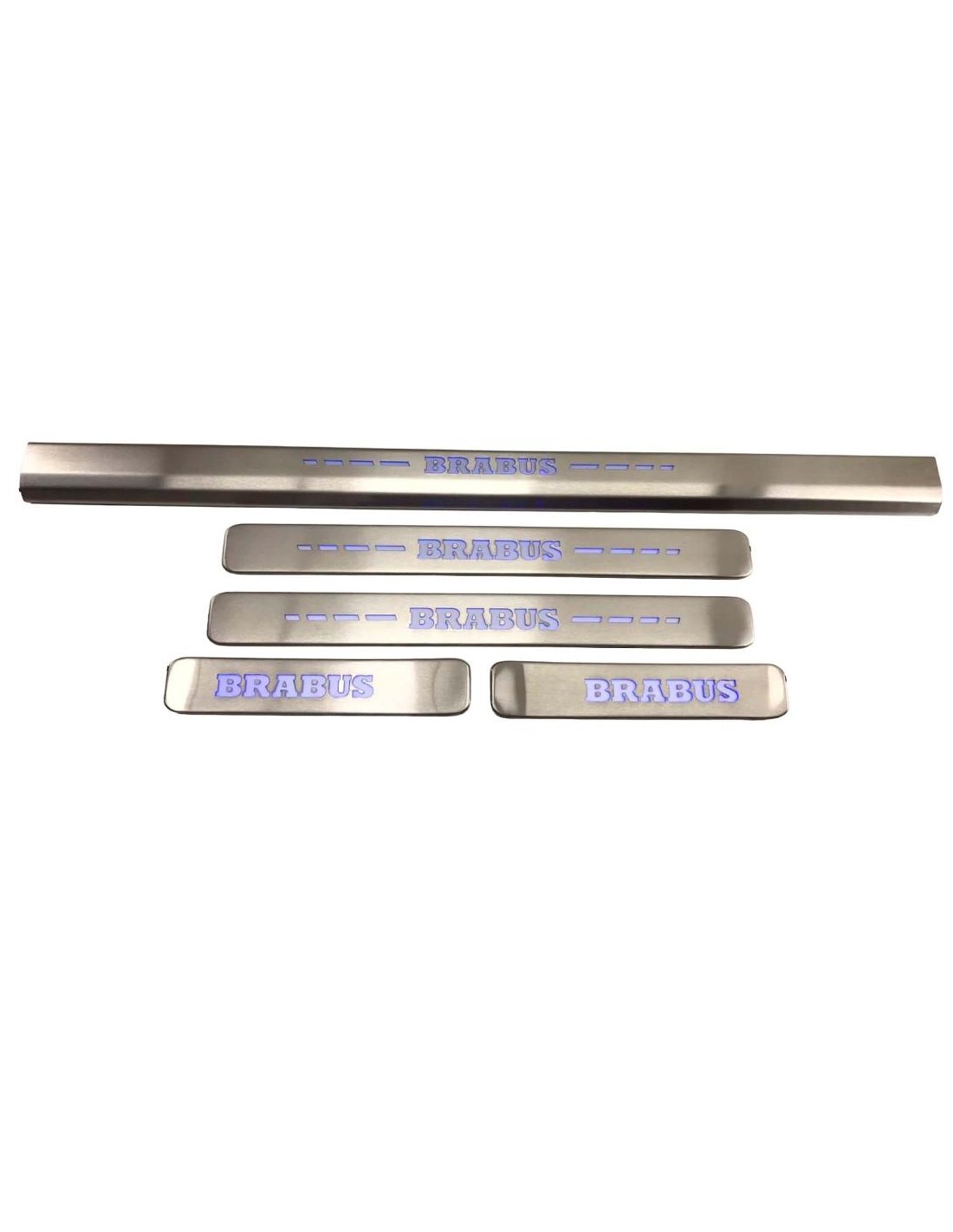  - Mercedes-Benz - ブラバス クローム ドアシル ブルー LED 照明 5 枚 メルセデスベンツ W463A W464 G クラス用 - 1 - Mercedes-Benz ブラバス クローム ドアシル ブルー LED 照明 5 枚 メル