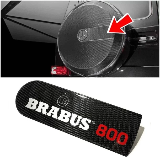  - Logos & Emblems - 炭素繊維のバッジ エンブレム ロゴ後スペア タイヤ ホイール カバー ブラバス 800 メルセデス ・ ベンツ W463a W464 G クラス G ワゴン - 1 - Logos & Emblems 炭素繊維のバ