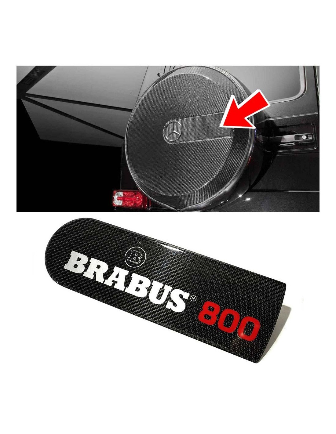  - logo & Emblems - Carbon Fiber Abzeichen Emblem Logo Für Hinteres Reserverad Radabdeckung Brabus 800 Mercedes-benz W463a W464 