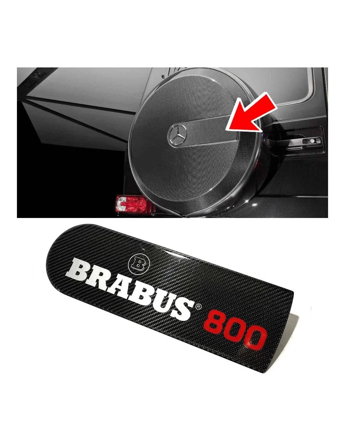  - logo & Emblems - Carbon Fiber Abzeichen Emblem Logo Für Hinteres Reserverad Radabdeckung Brabus 800 Mercedes-benz W463a W464 