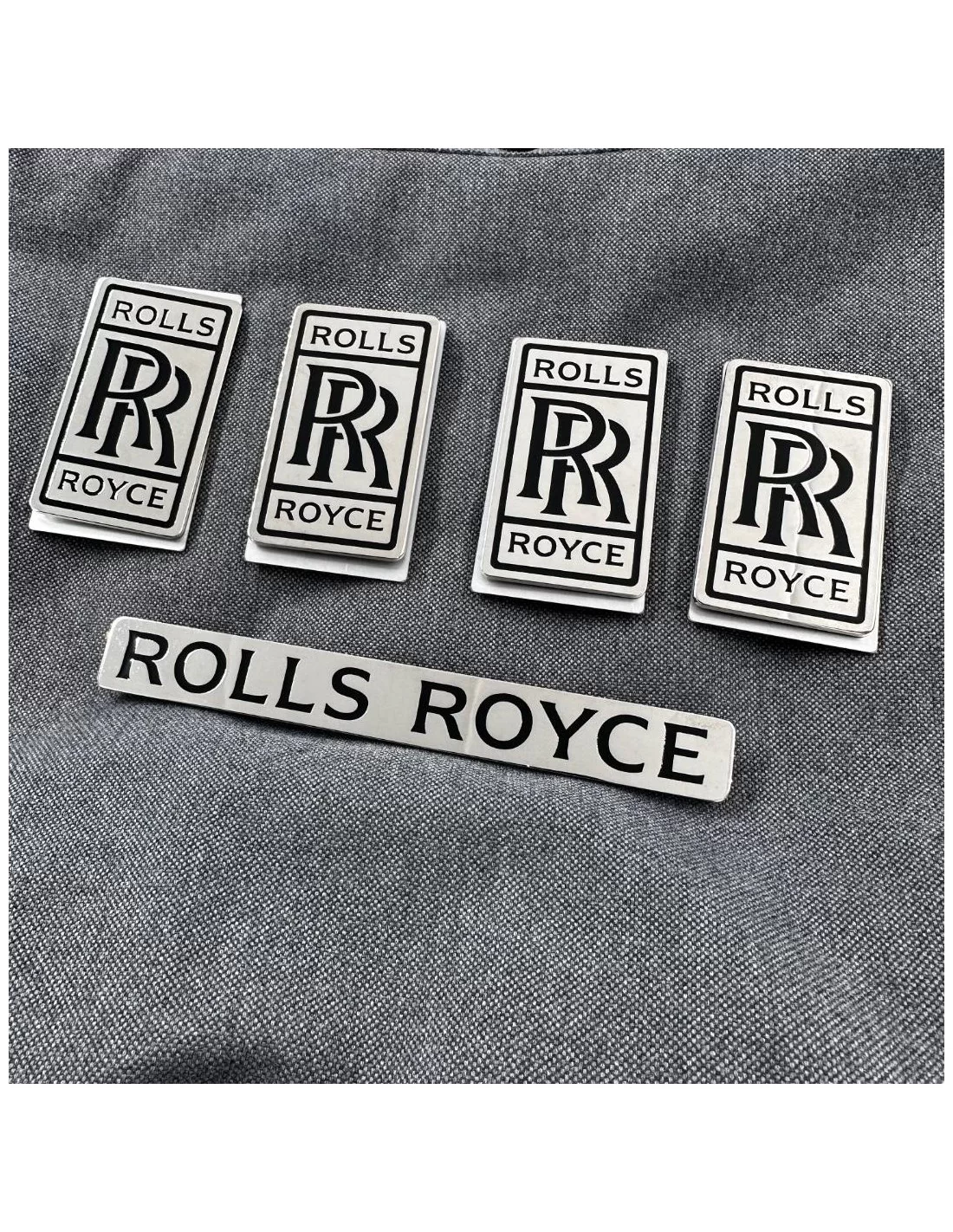 - Logos & Emblems - ロールスロイス カリナン ファントム ゴースト レイス スペクター用 メタリックフロアマット バッジ エンブレムセット - 2 - Logos & Emblems ロールスロイス カリナン ファントム ゴースト レ