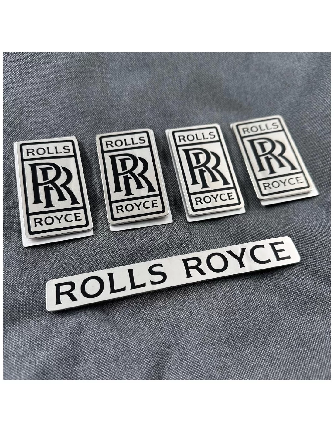  - Logos & Emblems - Metalliska golvmattor märken emblem set för Rolls-Royce Cullinan Phantom Ghost Wraith Spectre - 4 - Köp Met