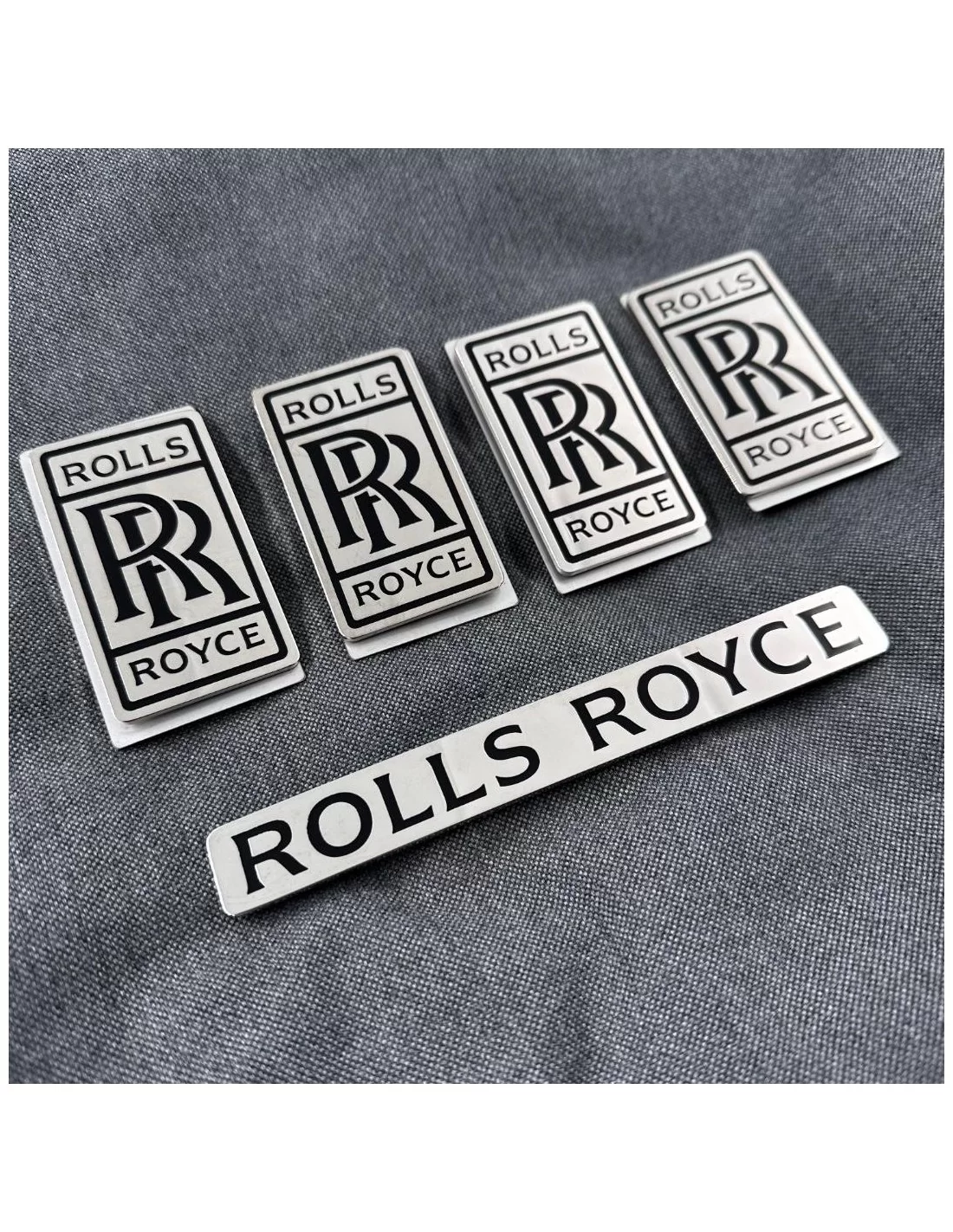 - Logos & Emblems - Metalliska golvmattor märken emblem set för Rolls-Royce Cullinan Phantom Ghost Wraith Spectre - 5 - Köp Met