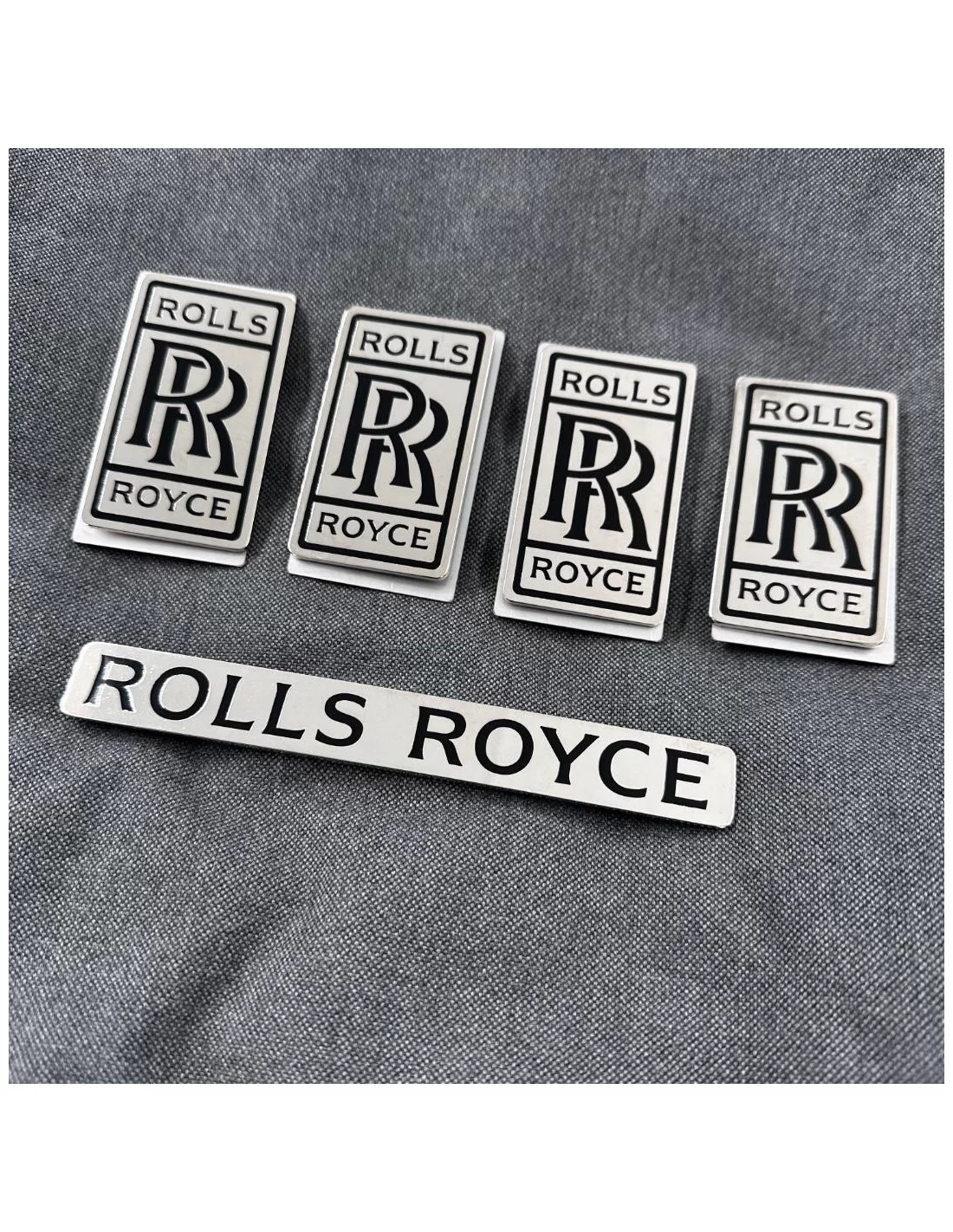  - Logos & Emblems - Metalliska golvmattor märken emblem set för Rolls-Royce Cullinan Phantom Ghost Wraith Spectre - 6 - Köp Met