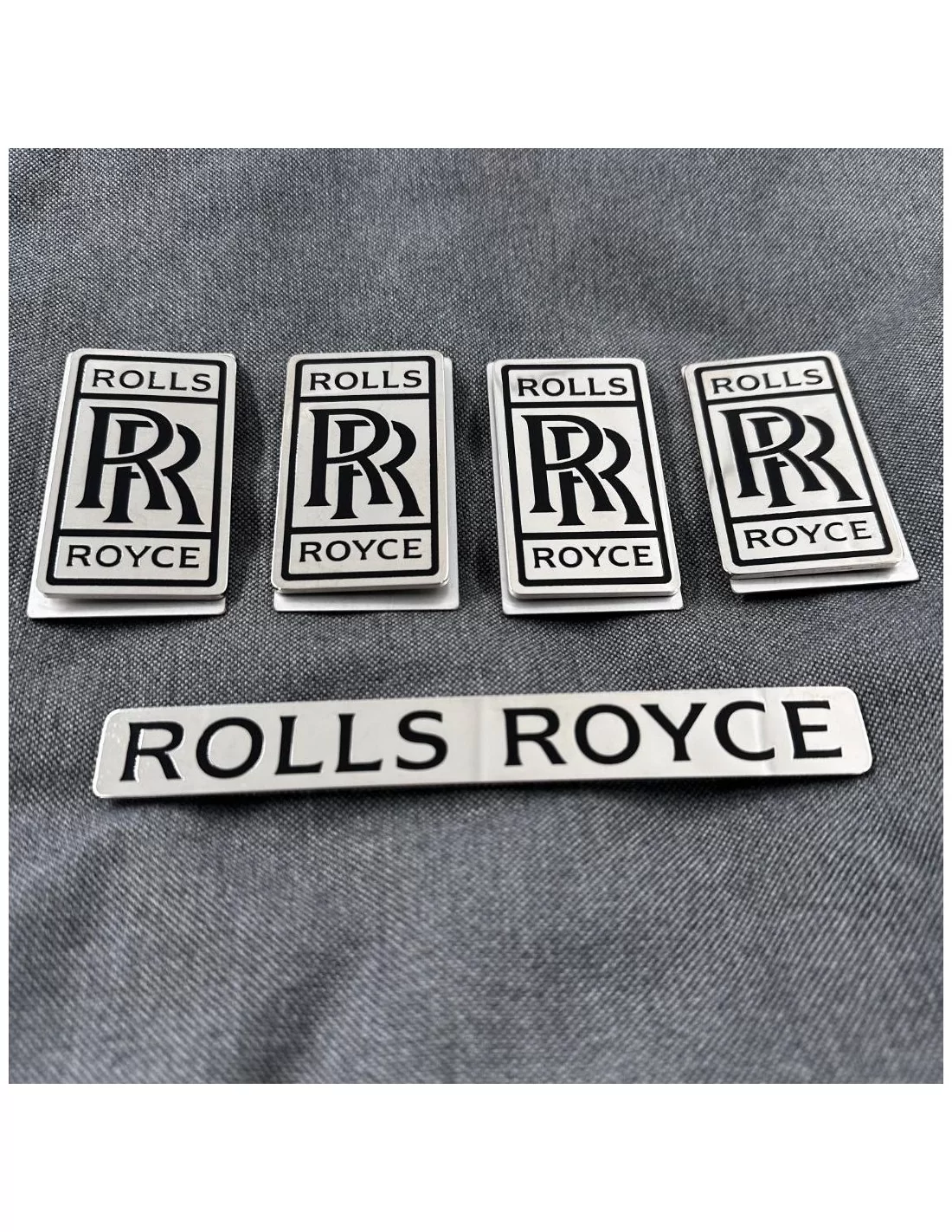  - Logos & Emblems - Metalliska golvmattor märken emblem set för Rolls-Royce Cullinan Phantom Ghost Wraith Spectre - 8 - Köp Met