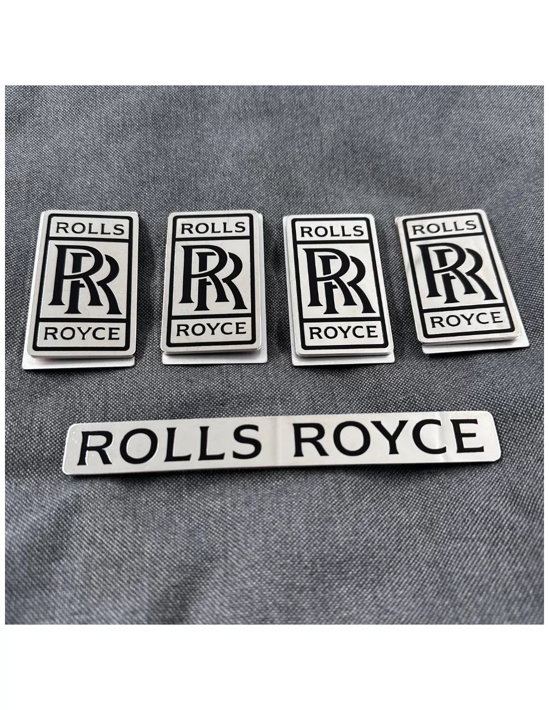  - Logos & Emblems - Metalliska golvmattor märken emblem set för Rolls-Royce Cullinan Phantom Ghost Wraith Spectre - 9 - Köp Met